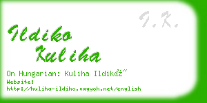 ildiko kuliha business card